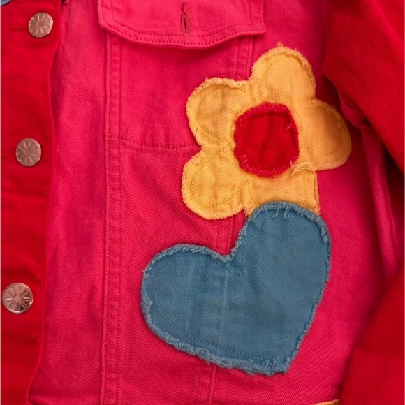 dELiA*s Multicolor Patchwork Denim Jacket in Yellow, Turquoise, Red, Pink - Picture 2 of 2